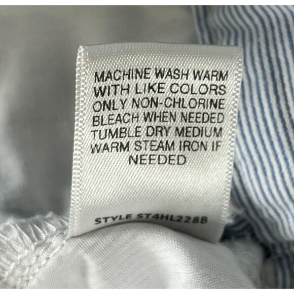 Class Club Modern Fit Striped Chino Shorts Boys 20 Blue White Adjustable Waist - Picture 5 of 8